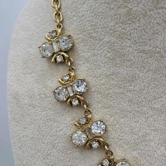 J Crew Clear Crystal Gold Tone Necklace - Picture 8 of 12
